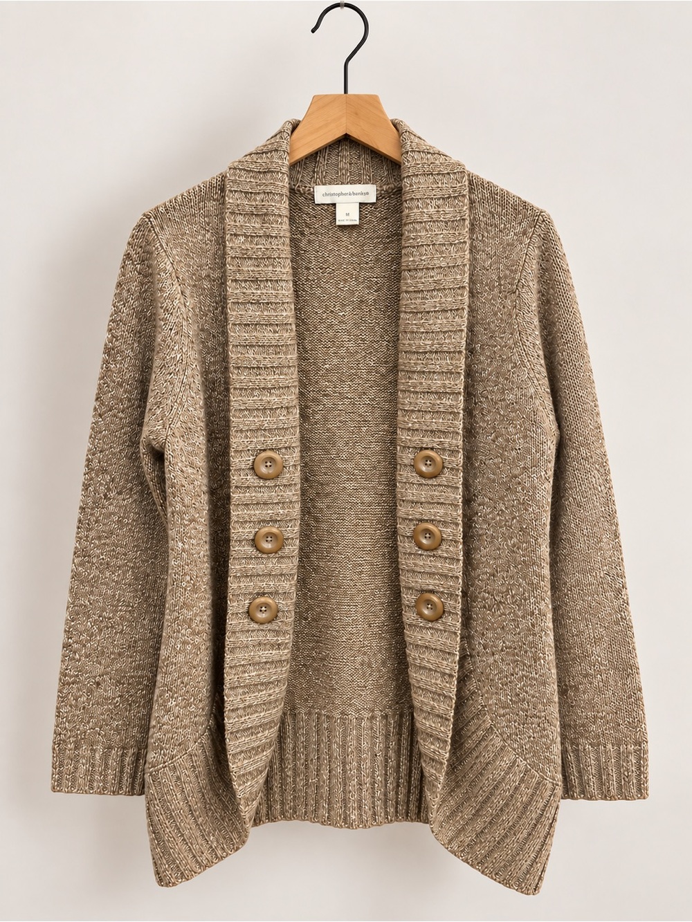 Christopher & Banks Shawl-Collar Open Front Cardigan (rack)